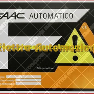 Cartello inox segnalazione cancello automatico FAAC 210 x 155 mm